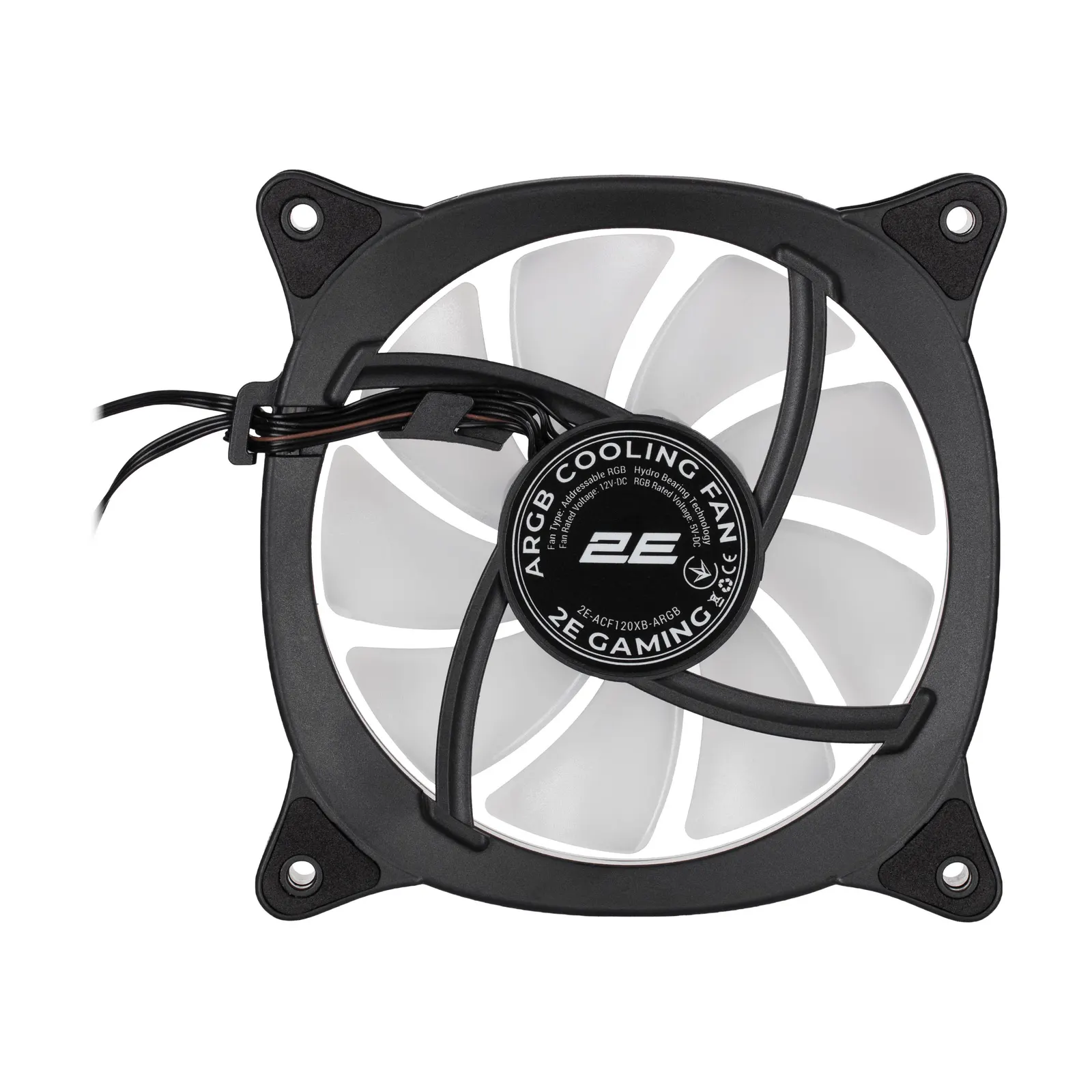 2E GAMING Case Fan Air Cool X Fan ACF120XB-ARGB, 120mm, 1200rpm, 3pin, 3pin +5VARGB, 20,4dBa, black