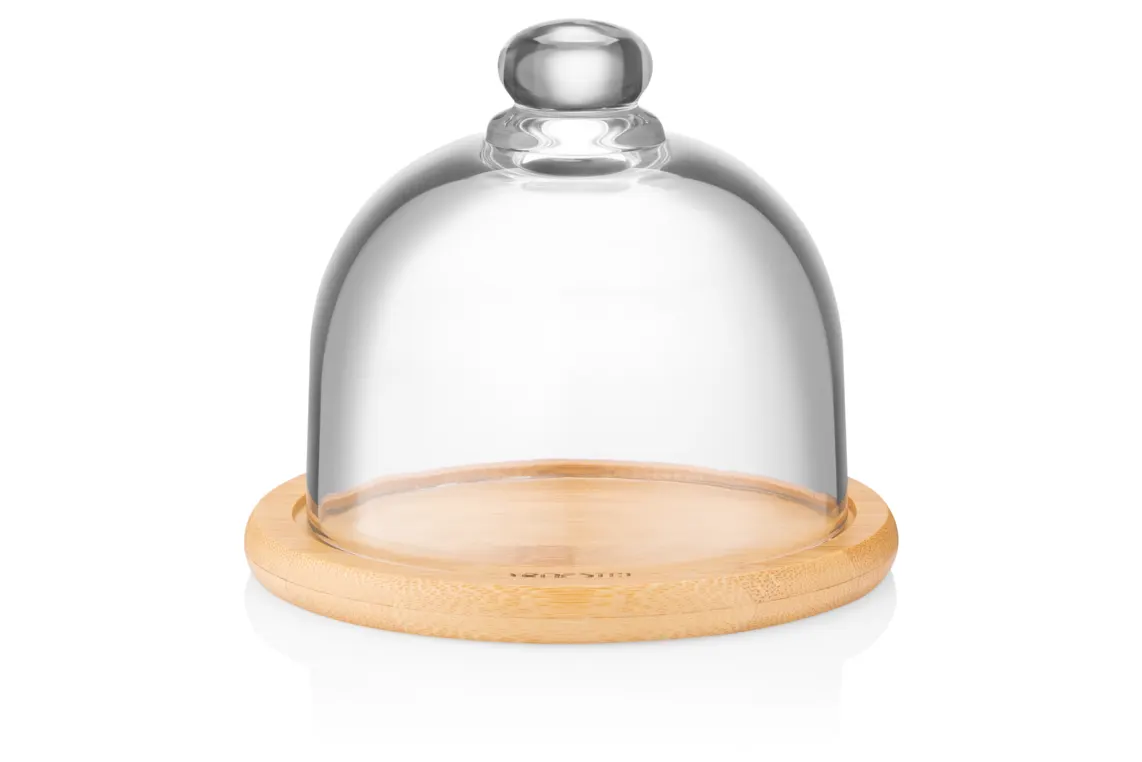 საცხობი ფორმა Ardesto dish with lid, 12cm, bamboo, glass, transparent