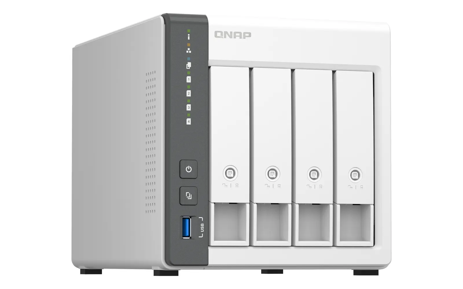 4-bay ARM 4C 2.0GHz ; 4 x SATA 6Gb/s 3.5"/2.5"; 4GB RAM on-board; 1 x GbE; 1 x 2.5GbE ; 1 x USB3.2 Gen1 and 2 x USB2.0