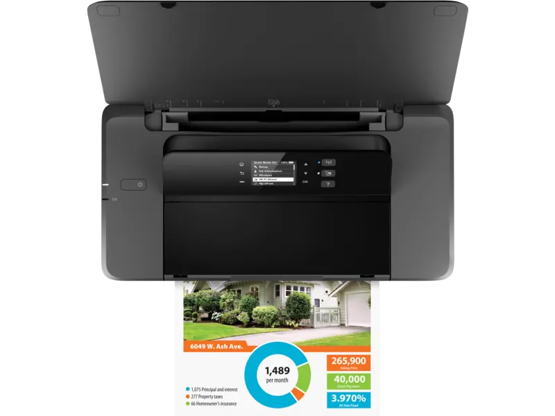 OfficeJet 202 Mobile, HP, Printer, portable, On Battery Color A4 print, USB 2.0; Wi-Fi, N4K99C (HP 651 cartridge).