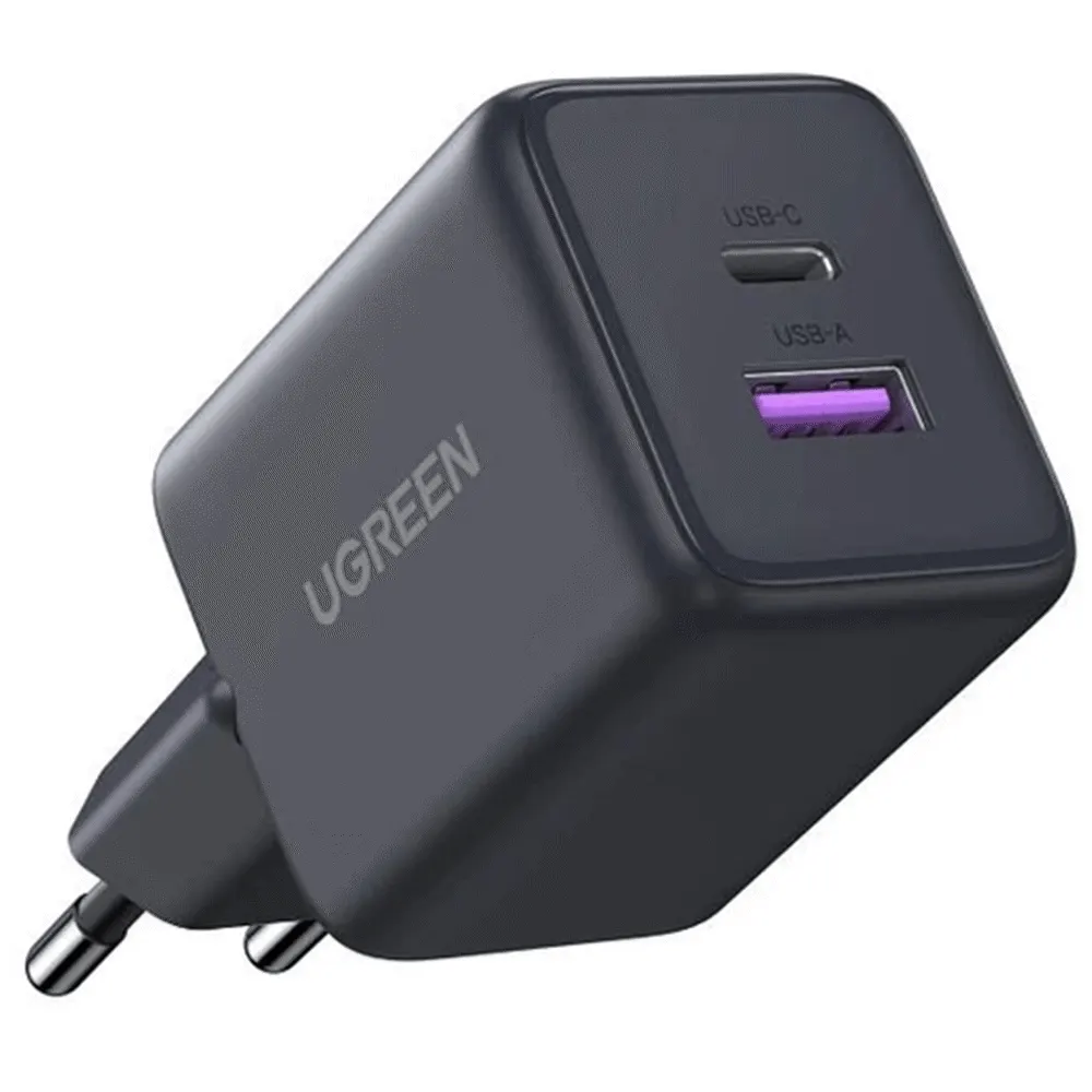 მობილურის დამტენი UGREEN X516 (65014), 30W, Type-C, USB, GaN Fast Charger, Black