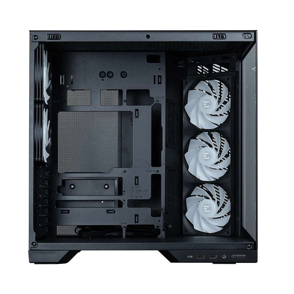 ქეისი Zalman PC case D50 without PSU, 2xUSB3.0, 1xUSBType-C, 2x120mm ARGB, 1x360mm ARGB, VGA 415mm, LCS ready, TG Side/Front Panel, ATX, black