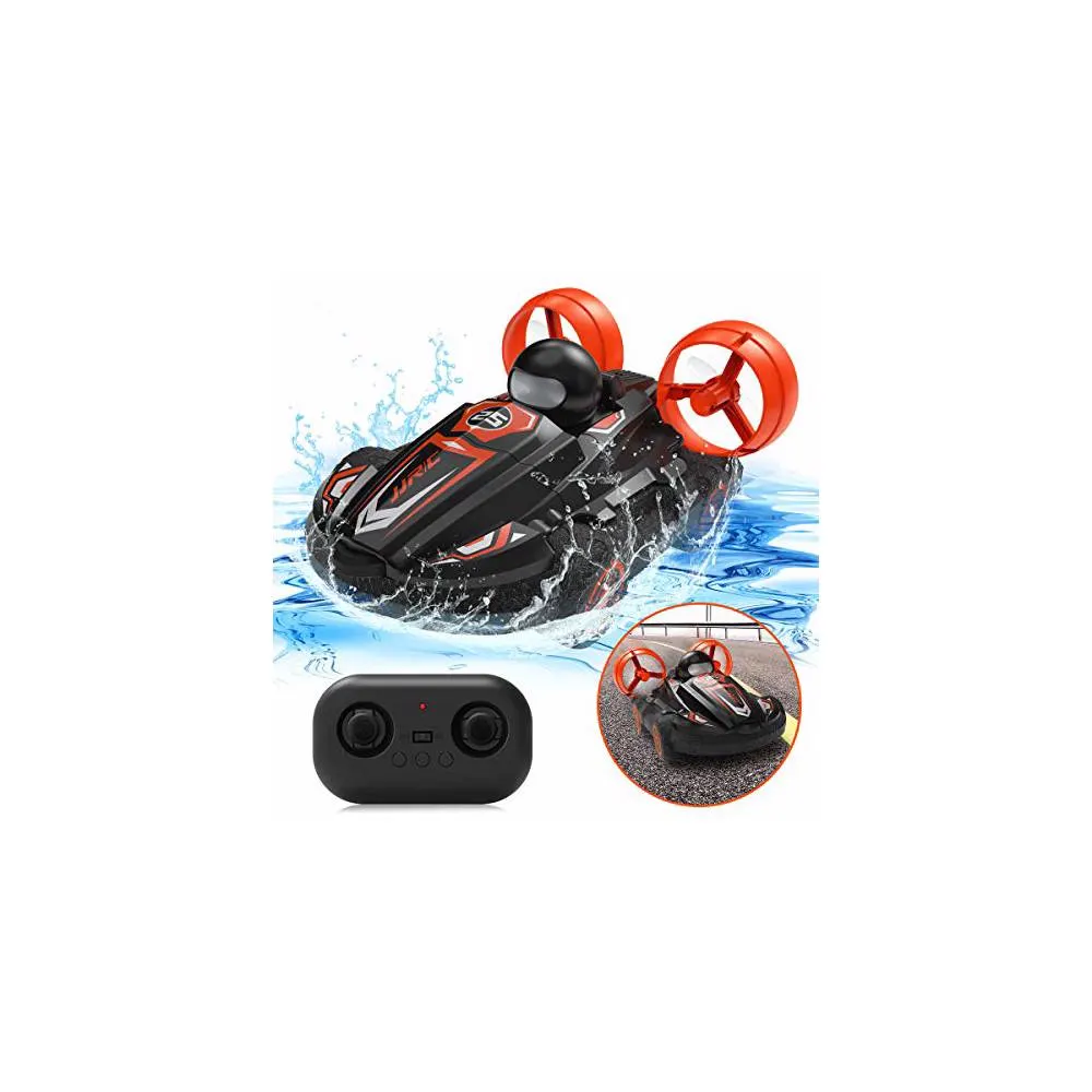 JJRC Q86 2 In 1 Amphibious RC Hovercraft Boat Stunt Drift Car Black