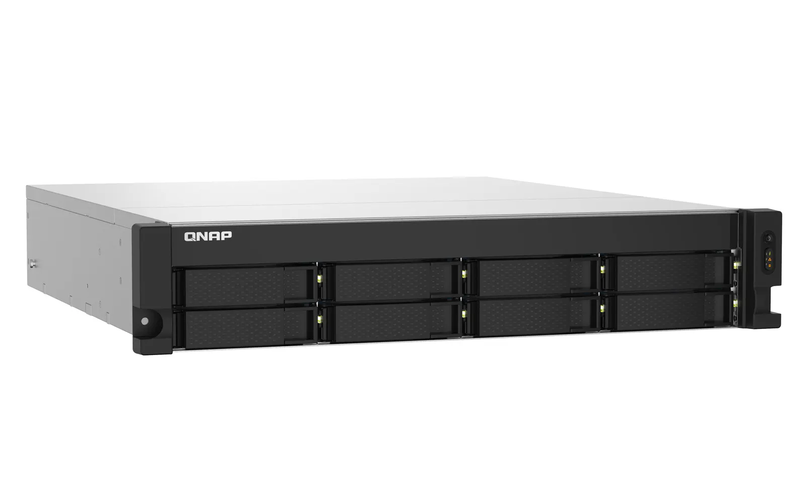 8-Bay AL324 quad-core 1.7 GHz rackmount NAS with 250W redundant PSU, 4GB DDR4 UDIMM RAM (max 16GB), SATA 6Gb/s, 2x 10GbE SFP+, 2x 2.5GbE, 1x PCIe Gen2