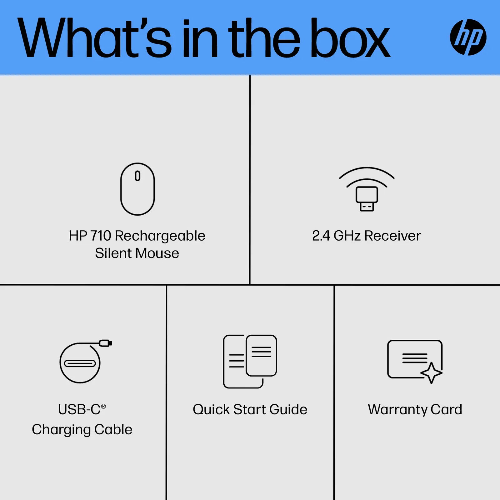 HP 710 Rechargeable Silent Wireless/BT Black