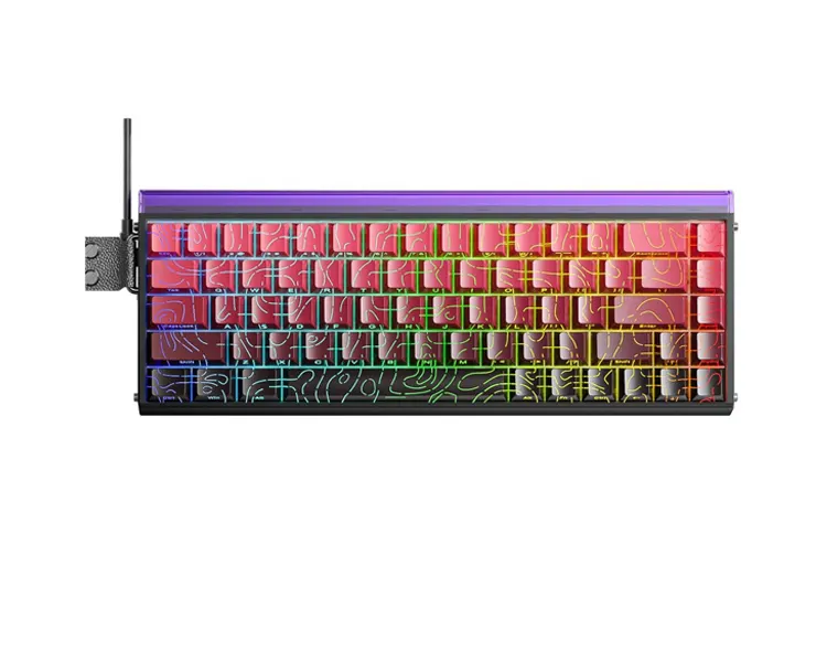 კლავიატურა AULA HERO 68 RGB Wired Gaming Keyboard side-engraved keycaps Gradient Black/Red (Dragon King Magnetic Switch)