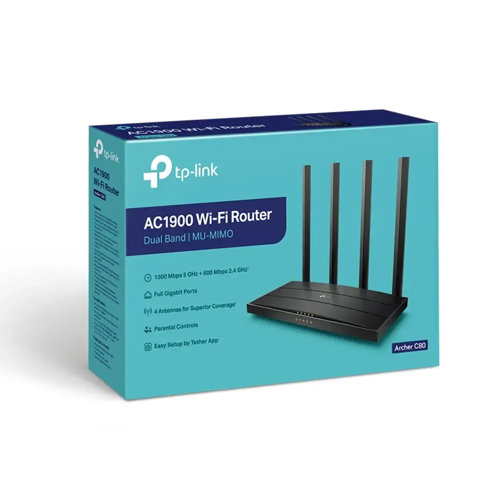 TP-Link, Archer C80 AC1900 MU-MIMO Wi-Fi Router