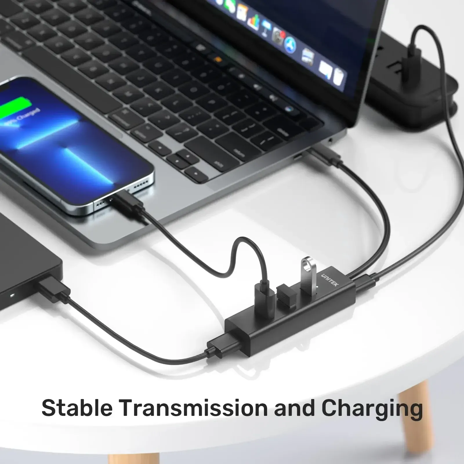 Type-C ჰაბი Y-3089Z01, UNITEK 4-in-1 USB-C 5Gbps Hub (4*USB-A) Black