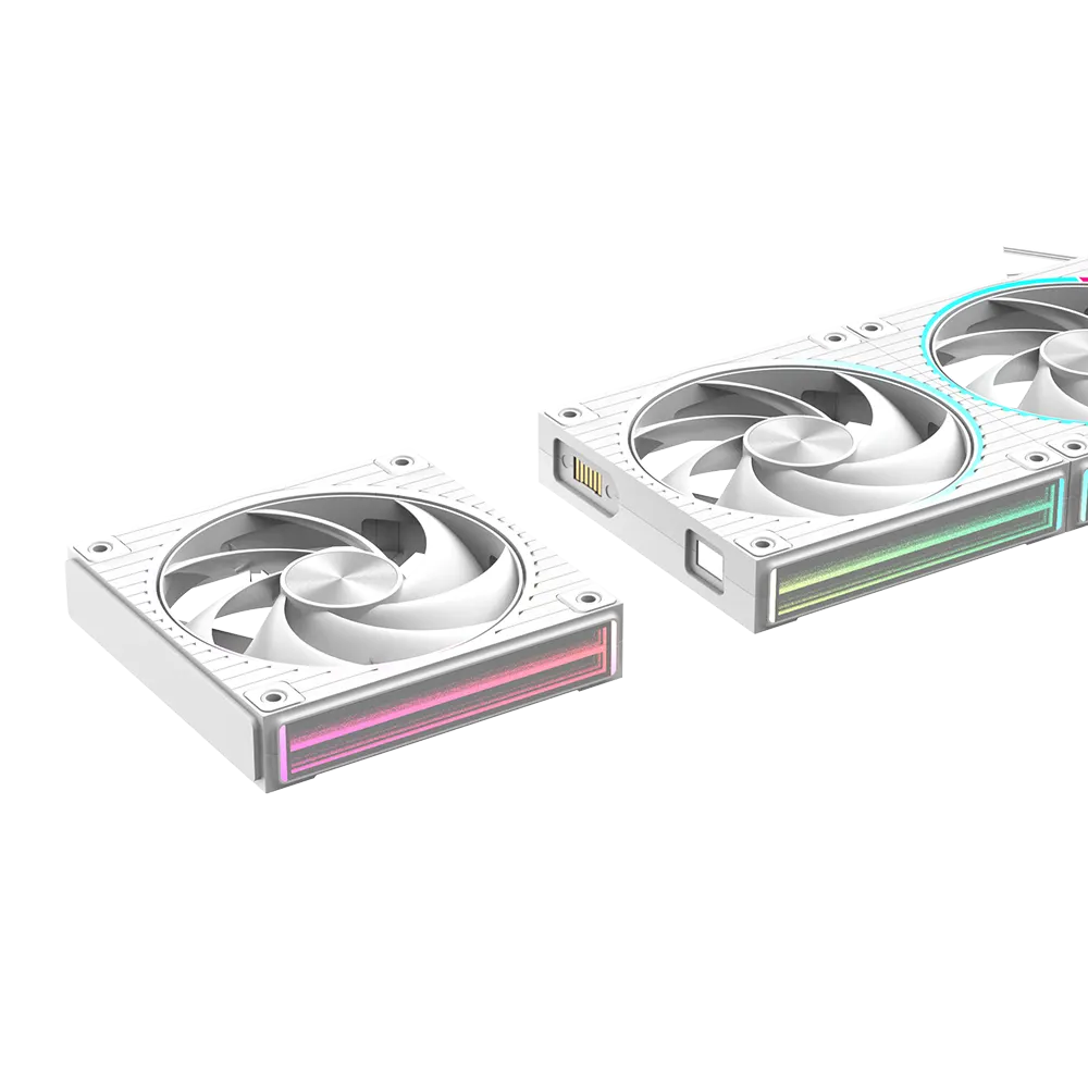 ქეისის ვენტილატორი Zalman Case Fan ZM-DF120A3 ARGB, 3x120mm, 800-2300rpm, 4pin, PWM, 3pin+5VARGB, 34,5dBa, POGO pin, Magnetic, white