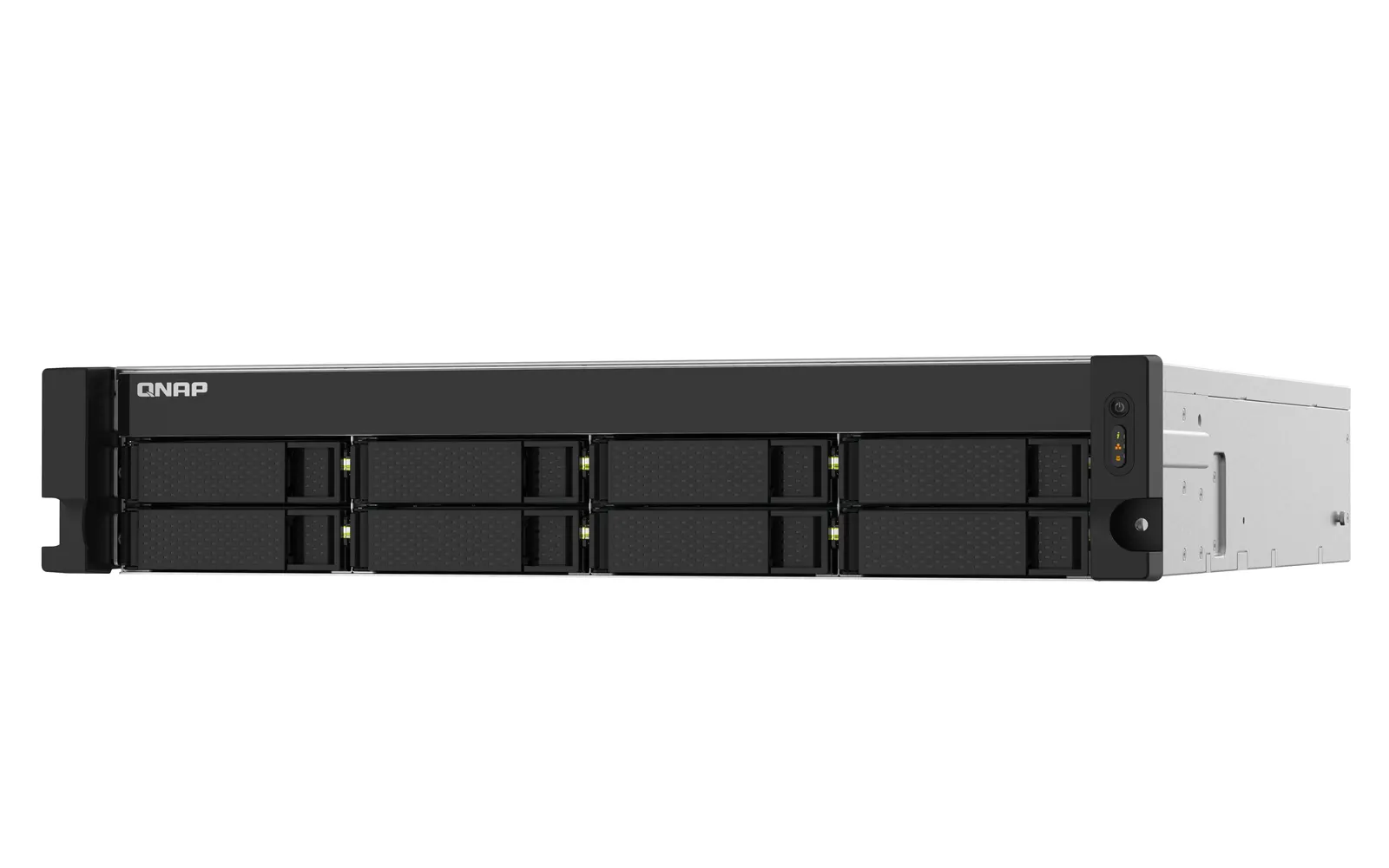 8-Bay AL324 quad-core 1.7 GHz rackmount NAS with 250W redundant PSU, 4GB DDR4 UDIMM RAM (max 16GB), SATA 6Gb/s, 2x 10GbE SFP+, 2x 2.5GbE, 1x PCIe Gen2