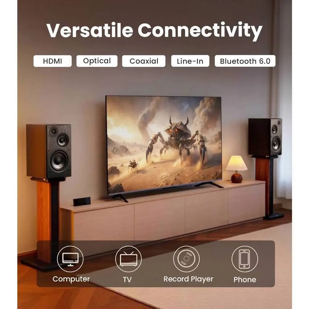 დინამიკი Edifier R2750DB MKII, 144W, HDMI eARC, Optical, Coaxial, Line In, Bluetooth, Powered Bookshelf Speakers, Walnut