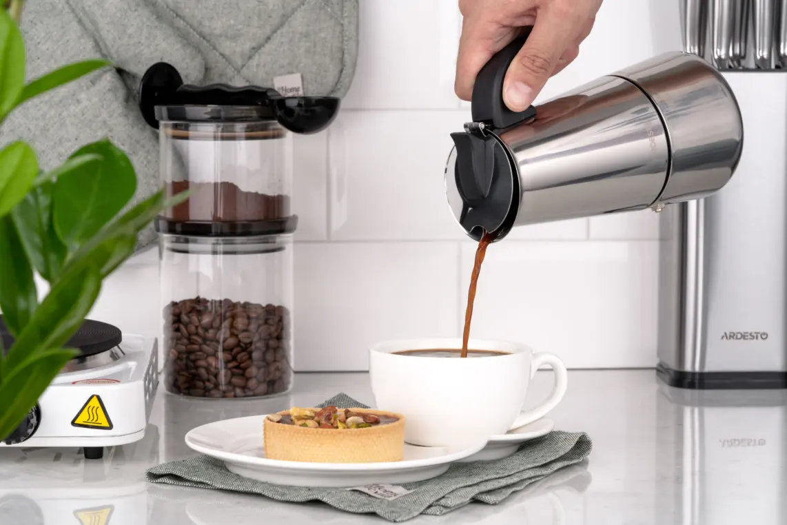 ყავადანი Ardesto Coffee Maker Gemini Apulia, 0.2l, 4 cups, stainless steel