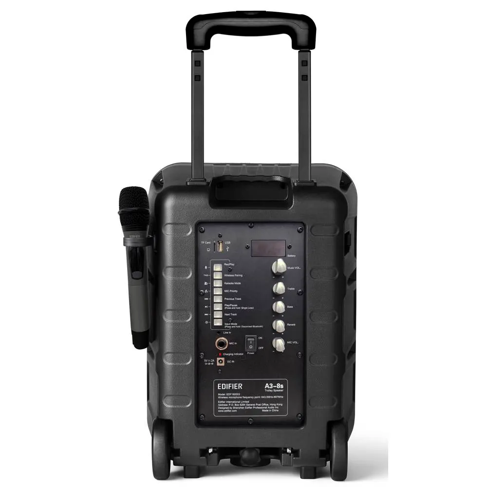 კარაოკე დინამიკი Edifier A3-8s, Bluetooth , USB, Party Trolley Speaker, Black