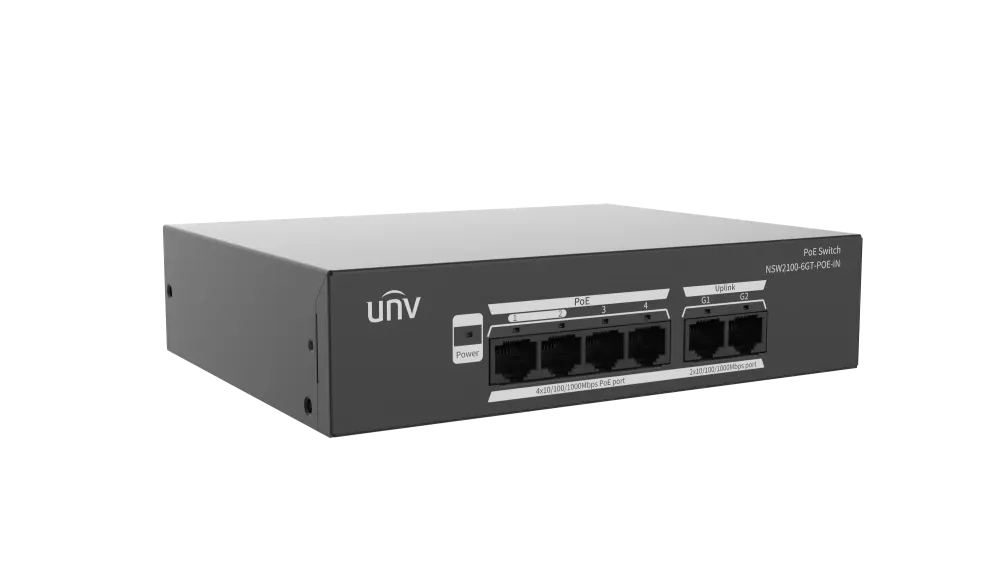 მართვადი PoE სვიჩი -  4P af/at, 2G, Uniview NSW2100-6GT-POE-IN