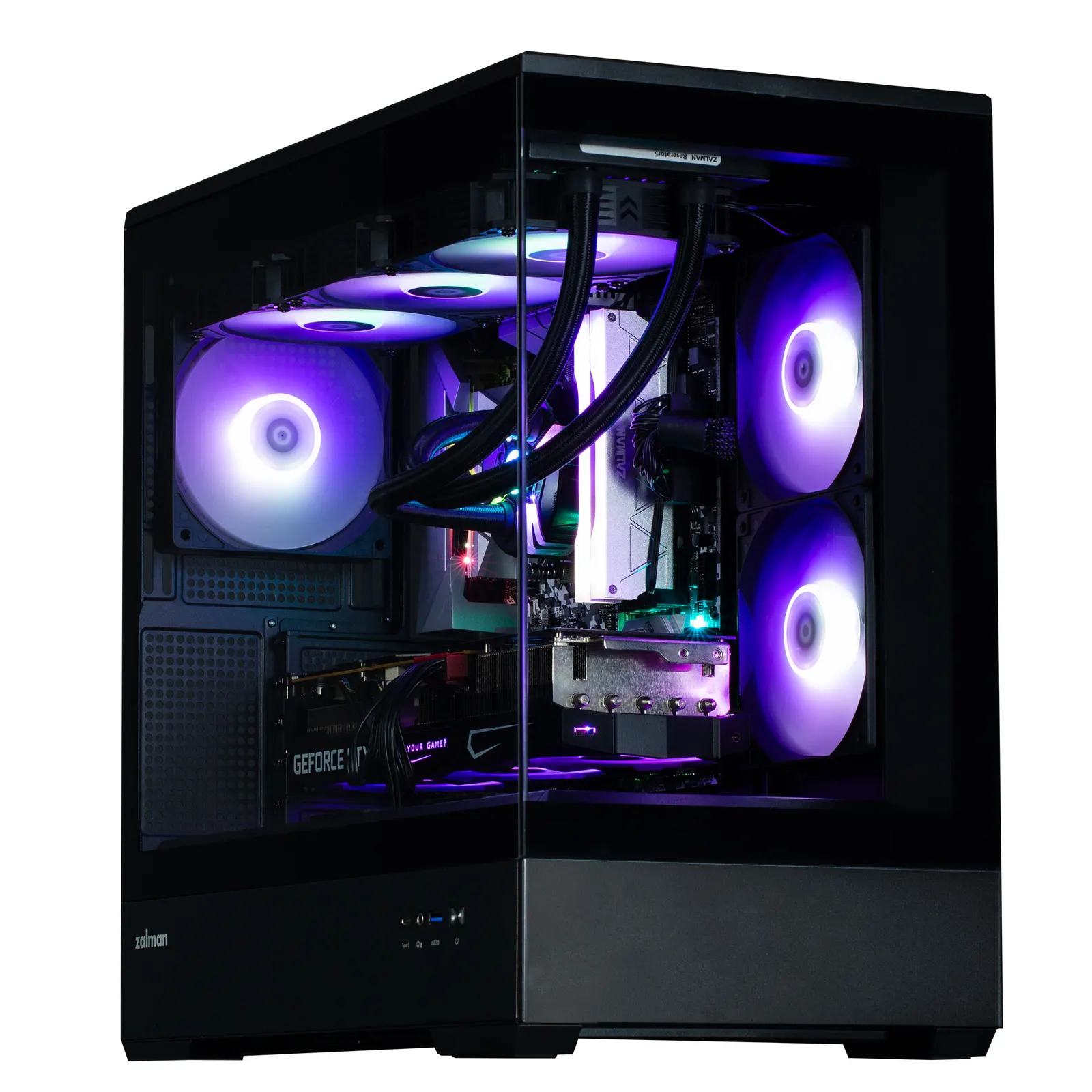 ქეისი Zalman Computer case P30 Black V2, without PSU, 1xUSB3.0, 1xUSB Type-C, 3x120mm ARGB, TG Front/Side Panel, mATX, Black