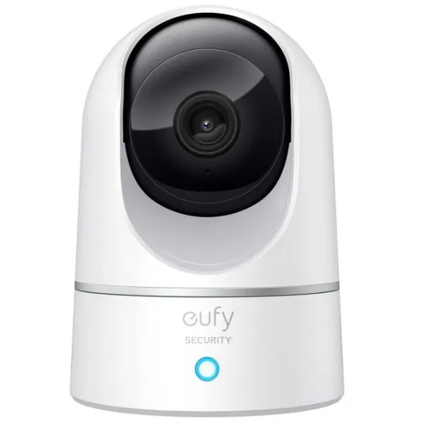 სმარტ კამერა Eufy Indoor Cam 2K Pan & Tilt White - 2048 × 1080 (2K), Wi-Fi, 360° / 96°, MicroSD Card Slot, Two-way audio, Human/Pet/Crying Detection
