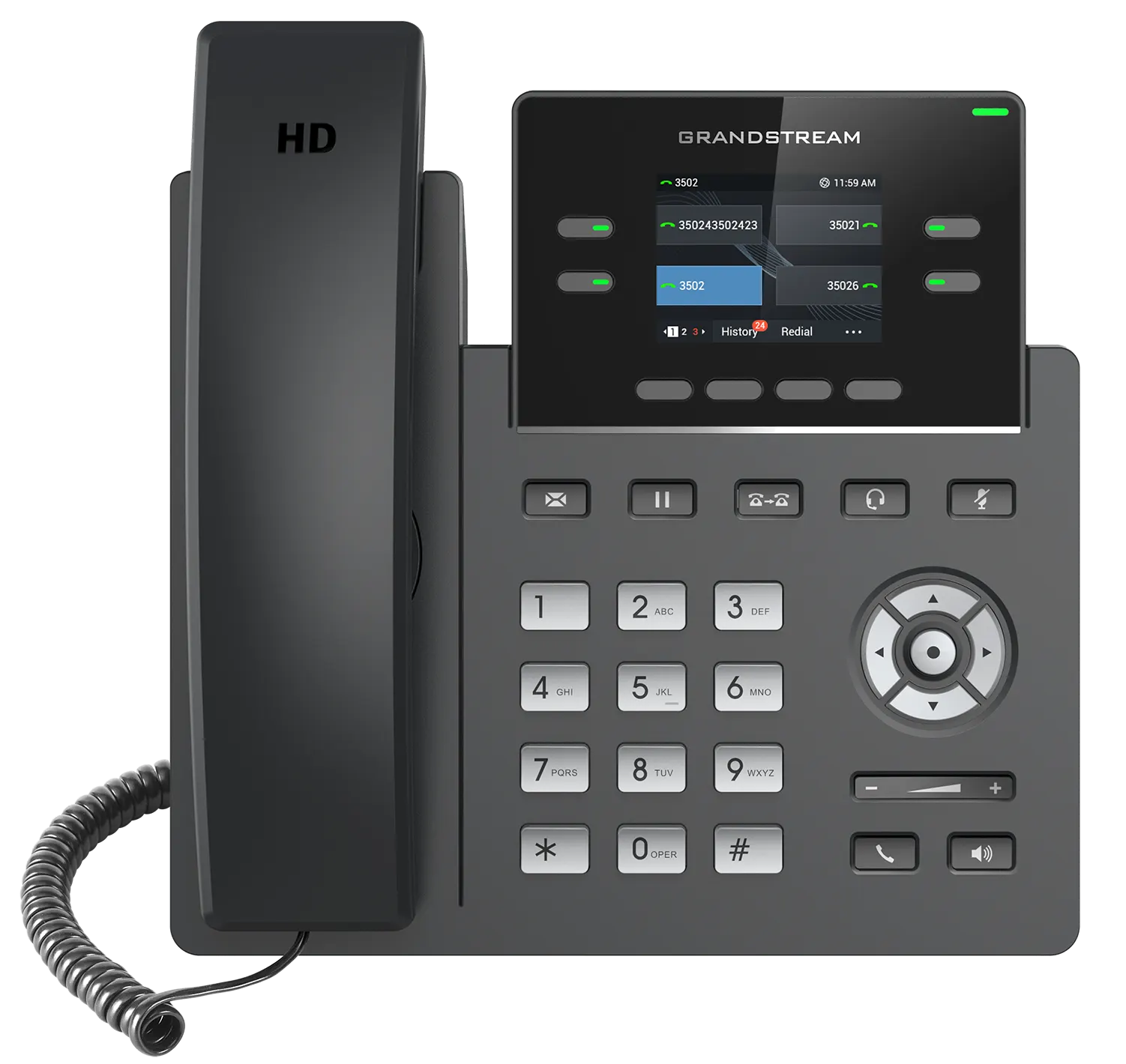 IP ტელეფონი Grandstream GRP2612W, Carrier-Grade IP Phones, 2+2 line keys, 2 SIP accounts, 16 Digital BLF and Speed Dial keys, HD, Wi-Fi