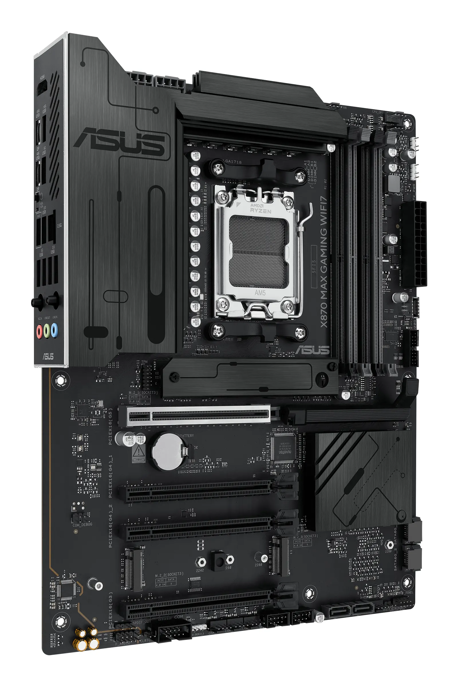 Motherboard ASUS X870 MAX GAMING WIFI7 sAM5 X870 4xDDR5 M.2 HDMI USB Type-C Wi-Fi BT ATX