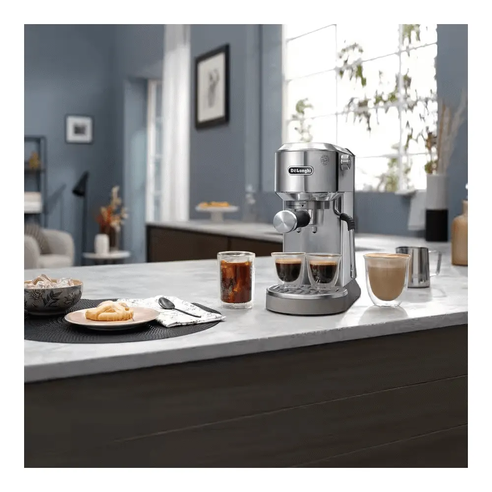 ყავის აპარატი DeLonghi ‎EC890.M Dedica Duo, 1450W, 1.1L, Coffee Machine, Silver