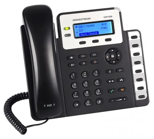 IP ტელეფონი Grandstream GXP1628, Small-Medium Business HD IP Phone,2 line keys with dual-color LED,dual switched10/100/1000 Ethernet ports, HD (with power supply)