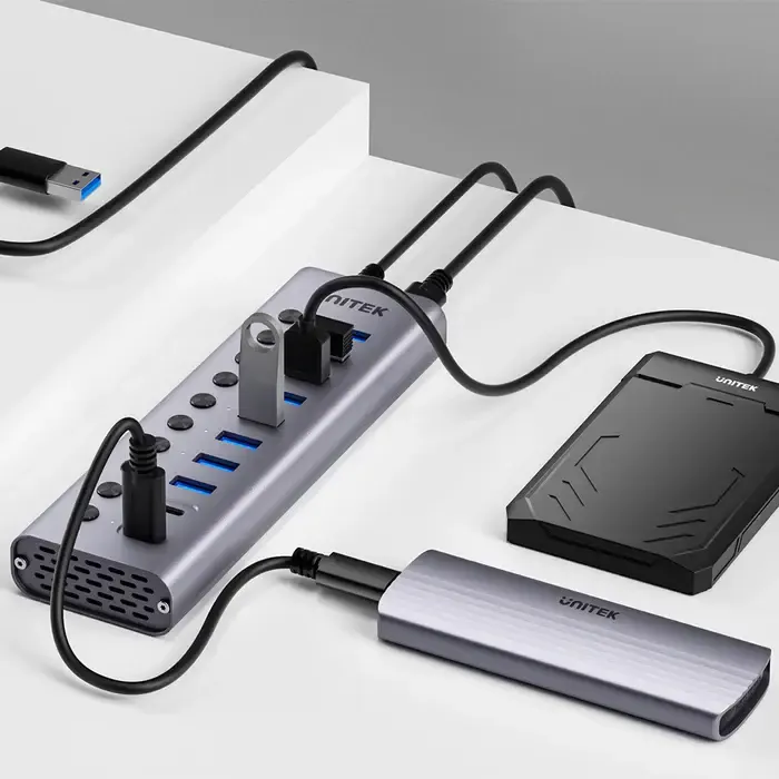 H1315B, UNITEK, USB HUB, 10-in-1 USB-C 5Gbps Hub.