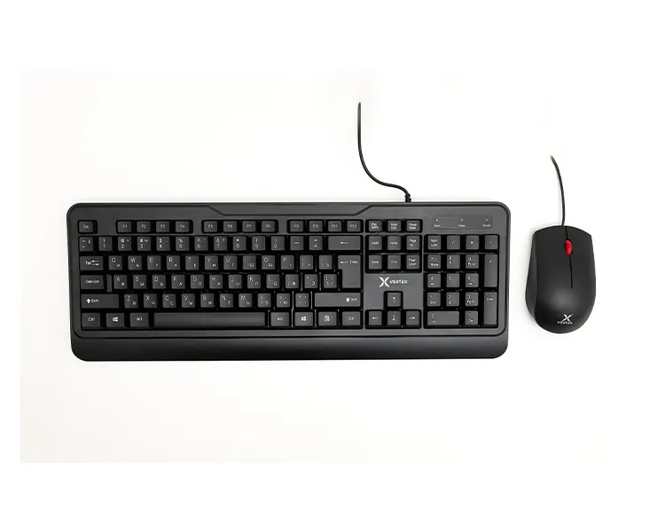 Vertex VX-501B Wired Keyboard & Mouse Combo EN/RU Layout Black