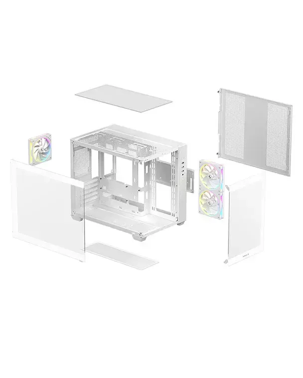 ქეისი Deepcool, CG330 3F WH, CASE, White.