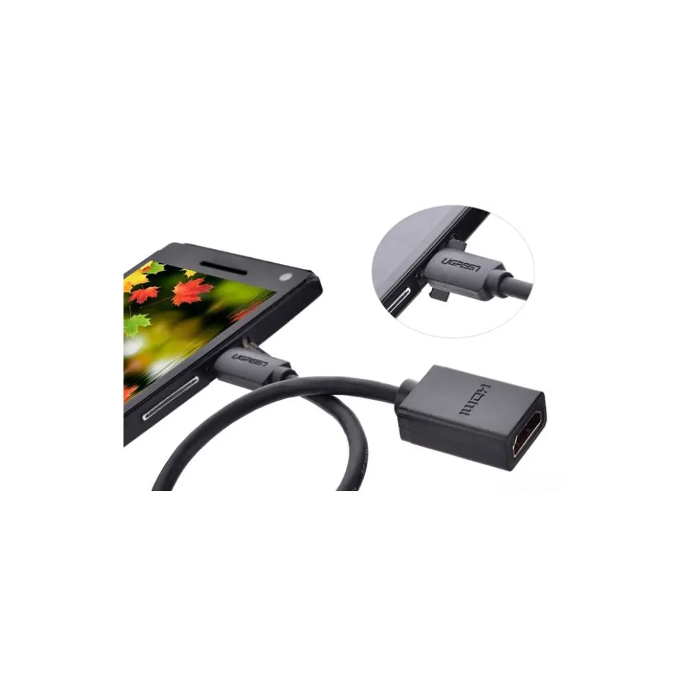 HDMI ადაპტერი UGREEN (20134) Micro HDMI To HDMI adapter cable, 0.2m, Black