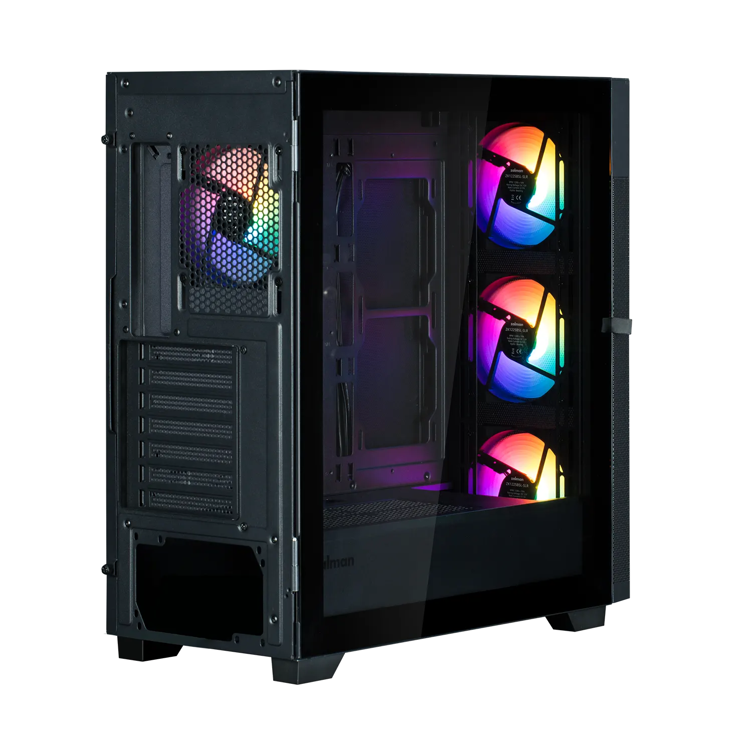 Zalman PC case S5 Neo without PSU, 1xUSB3.1, 1xUSB2.0, 4x120mm FRGB, VGA 390mm, LCS ready, TG Side Panel, ATX, black