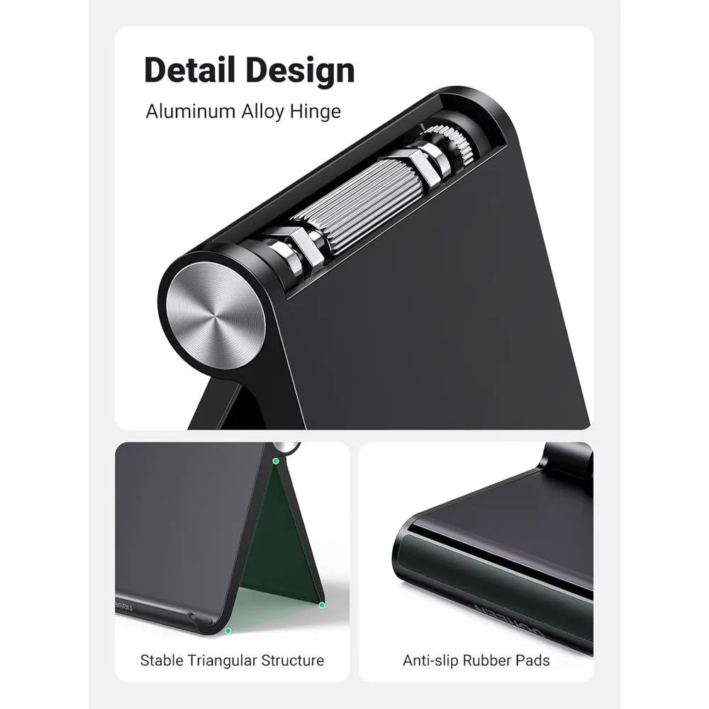 Tablet holder UGREEN LP115 (50748), Multi Angle Adjustable Portable Stand, Black
