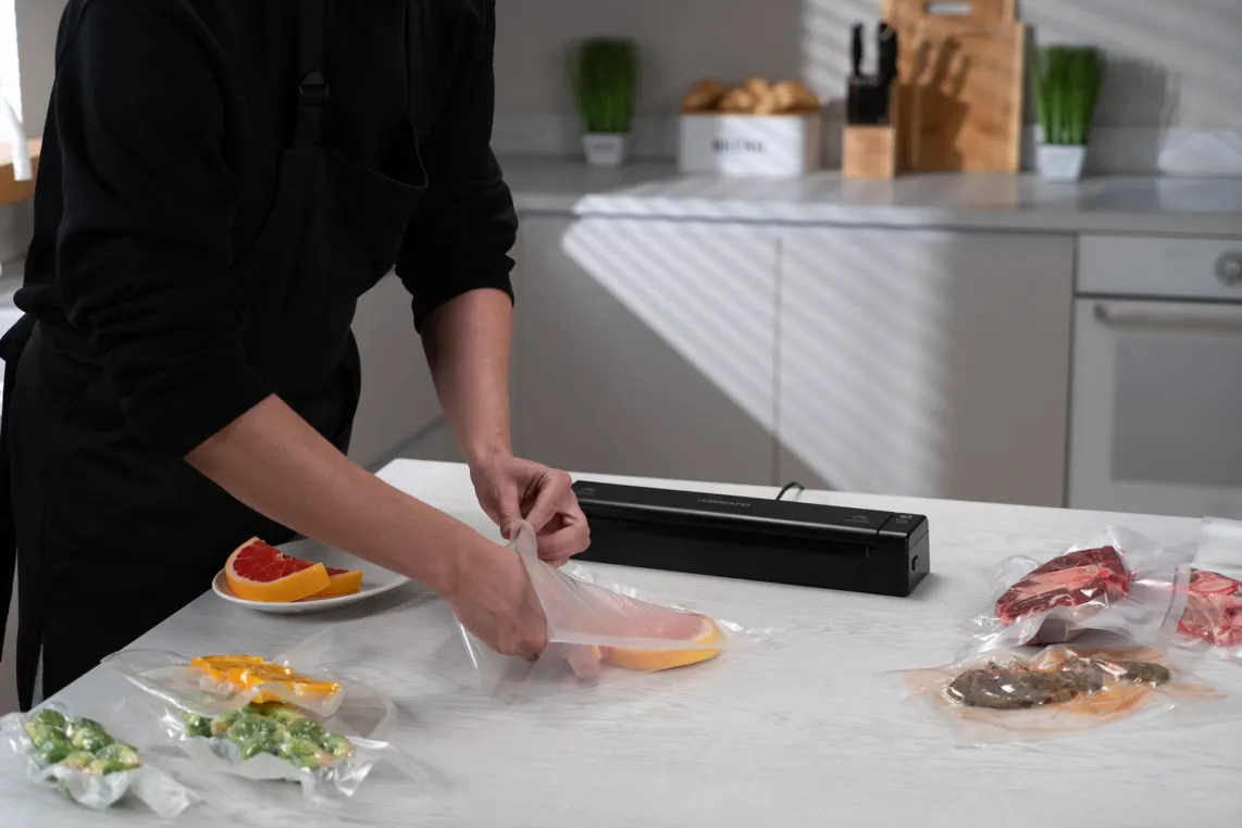 ვაკუუმ შემფუთავი ARDESTO Vacuum sealer for rolls and packages, 110W, 28cm, electronic control, +1 roll, plastic, black