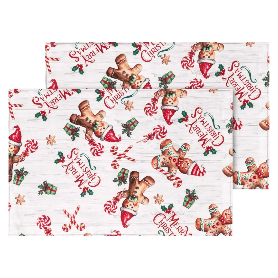 სუფრის ხელსახოცი Ardesto Serving napkin set Christmas Gingerbread 30x45cm, 2pcs, 100% polyester, red