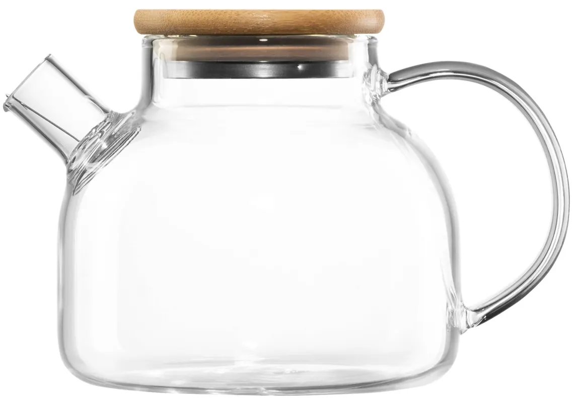 Ardesto Teapot Gemini 600ml, borosilicate glass, bamboo, transparent