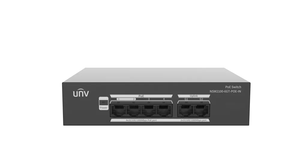 მართვადი PoE სვიჩი -  4P af/at, 2G, Uniview NSW2100-6GT-POE-IN