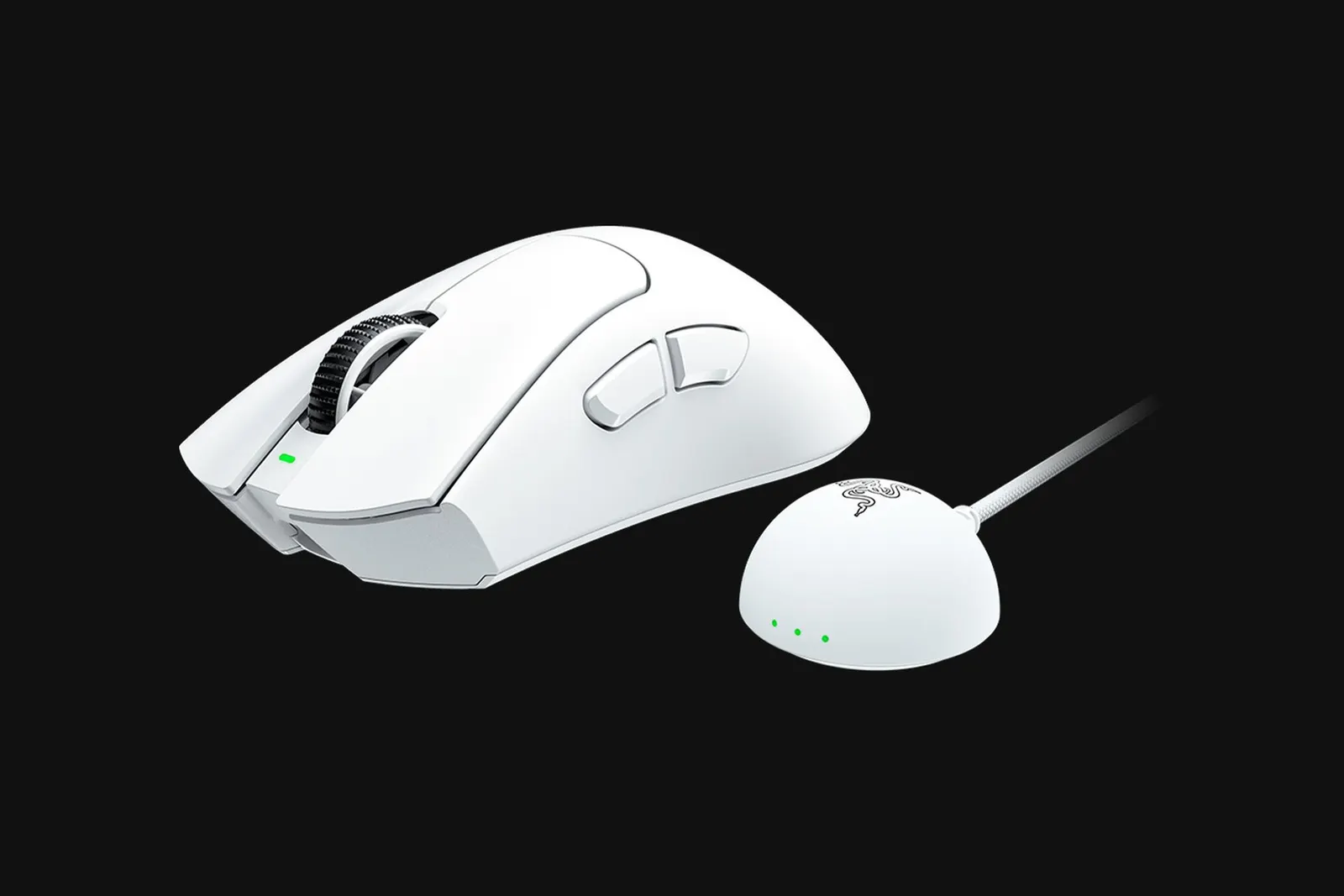 მაუსი Razer Mouse DeathAdder V4 Pro Gen-2, RGB, USB-A/WL/BT, white