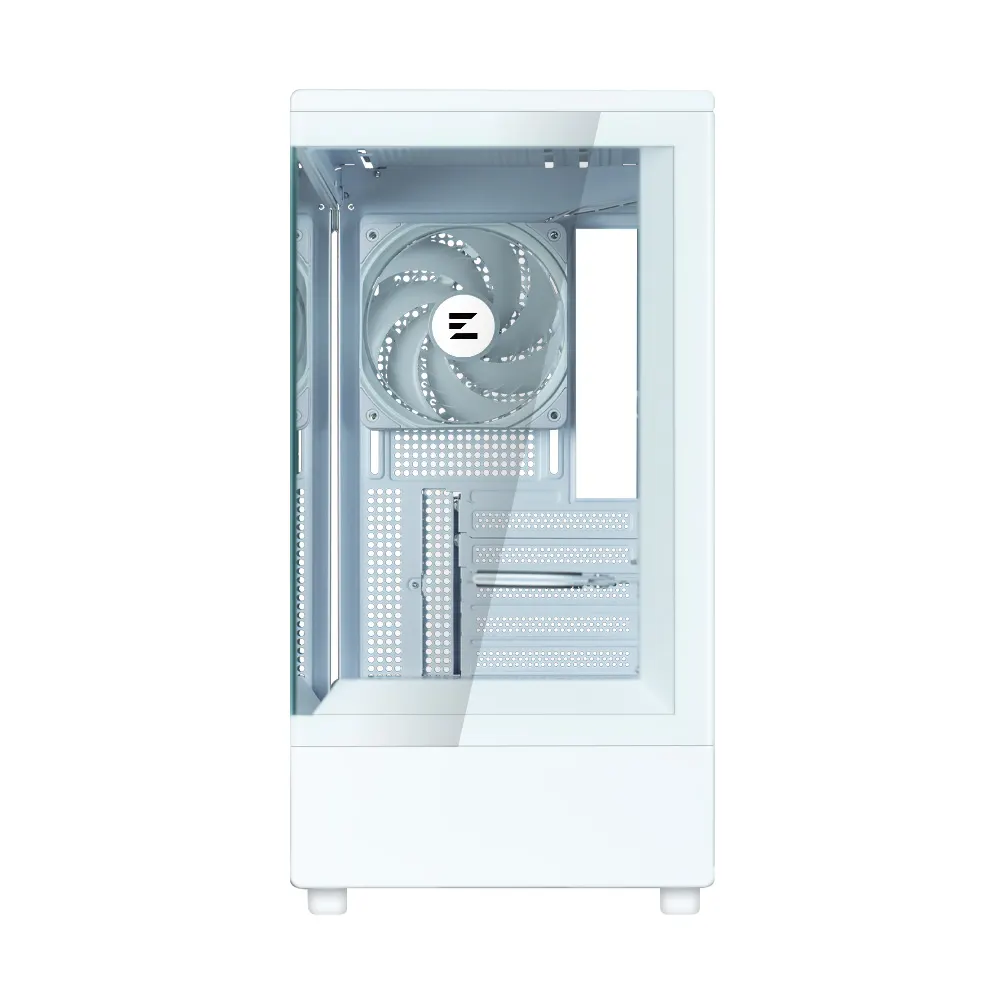 ქეისი Zalman PC case P10 without PSU, 1xUSB3.0, 1xUSBType-C, 1x120mm ARGB, VGA 384mm, LCS ready, TG Side Panel, mATX, white