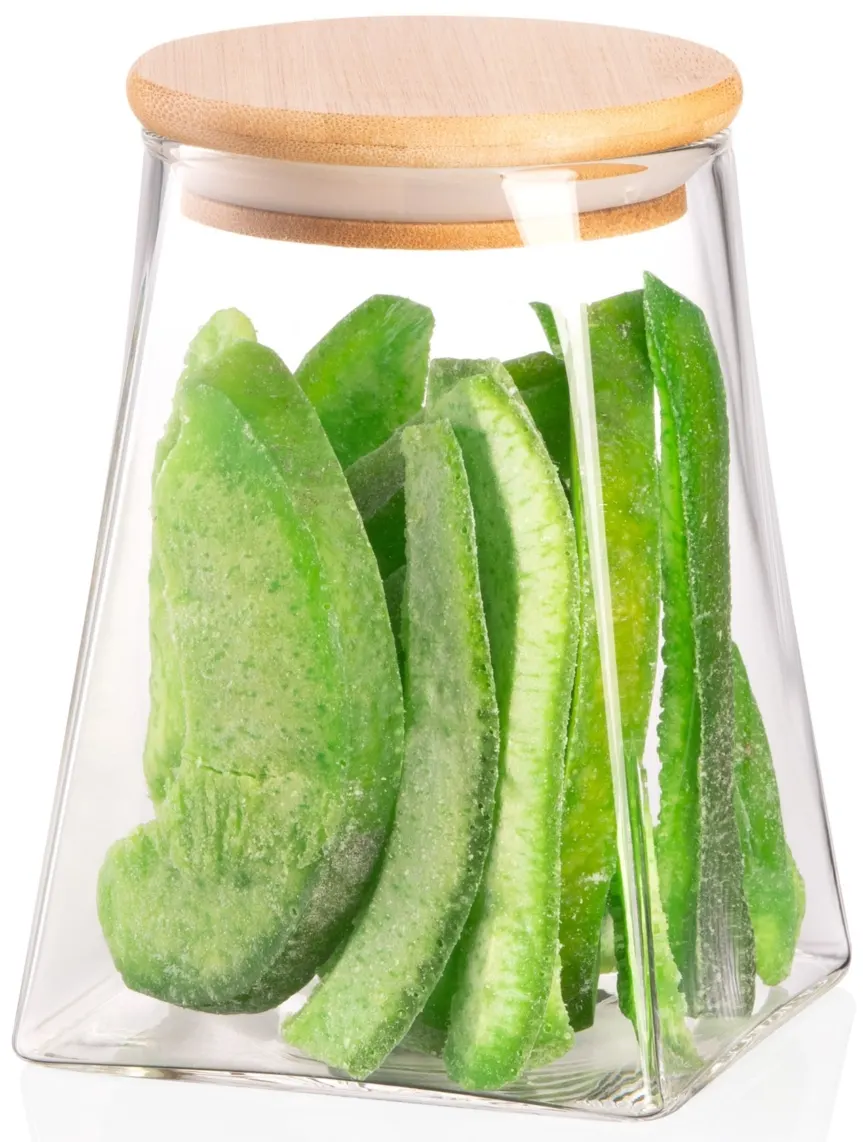 შუშის ქილა Jar ARDESTO Midori 700ml, glass, bamboo, cone, transparent