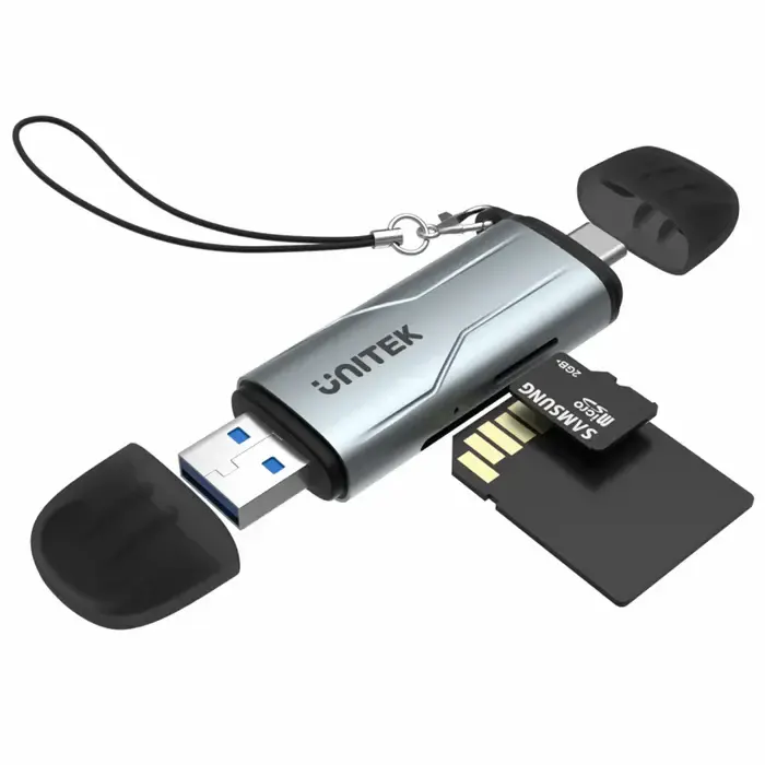 R1010A, UNITEK, Card Reader, USB A/C to Micro SD/SD Card Reader.
