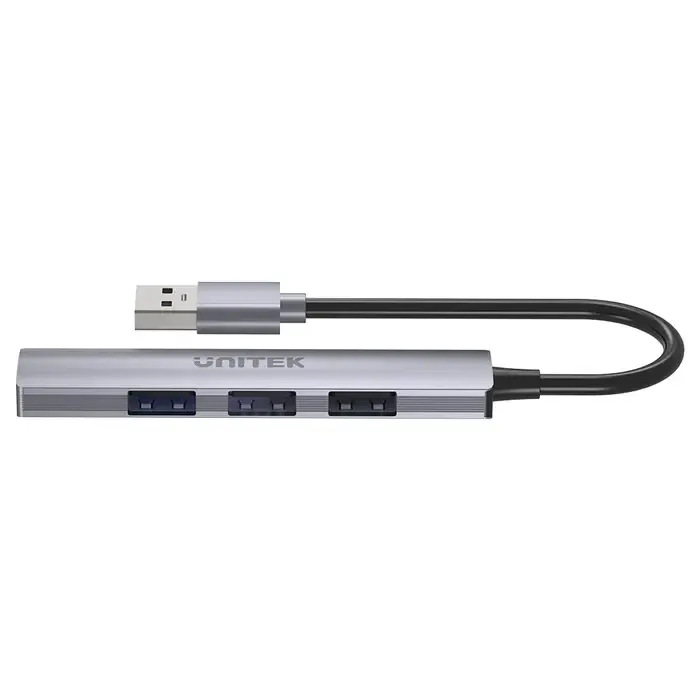 H1208A, UNITEK 4-in-1 USB-A 5Gbps Hub (3x480Mbps 1x5Gbps 3.0), Slim, Space Grey