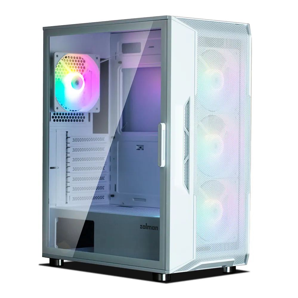 ქეისი Zalman PC case I3 Neo TG without PSU, 1xUSB3.0, 2xUSB2.0, 4x120mm ARGB, VGA 355mm, LCS ready, TG Side/Front Panel, ATX, white