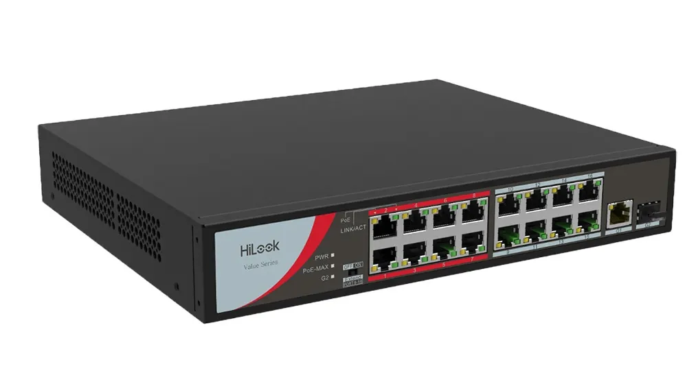 PoE სვიჩი - 16 PoE (at/af) პორტი, არამართვადი, HiLook, HiLook By HIKVISION NS-0318P-130(C)