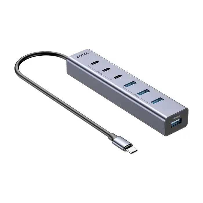 H1335A, UNITEK, USB HUB, 7-in-1 USB-C 10Gbps Hub (3*USB-C 10Gbps + 4*USB-A 5Gbps).