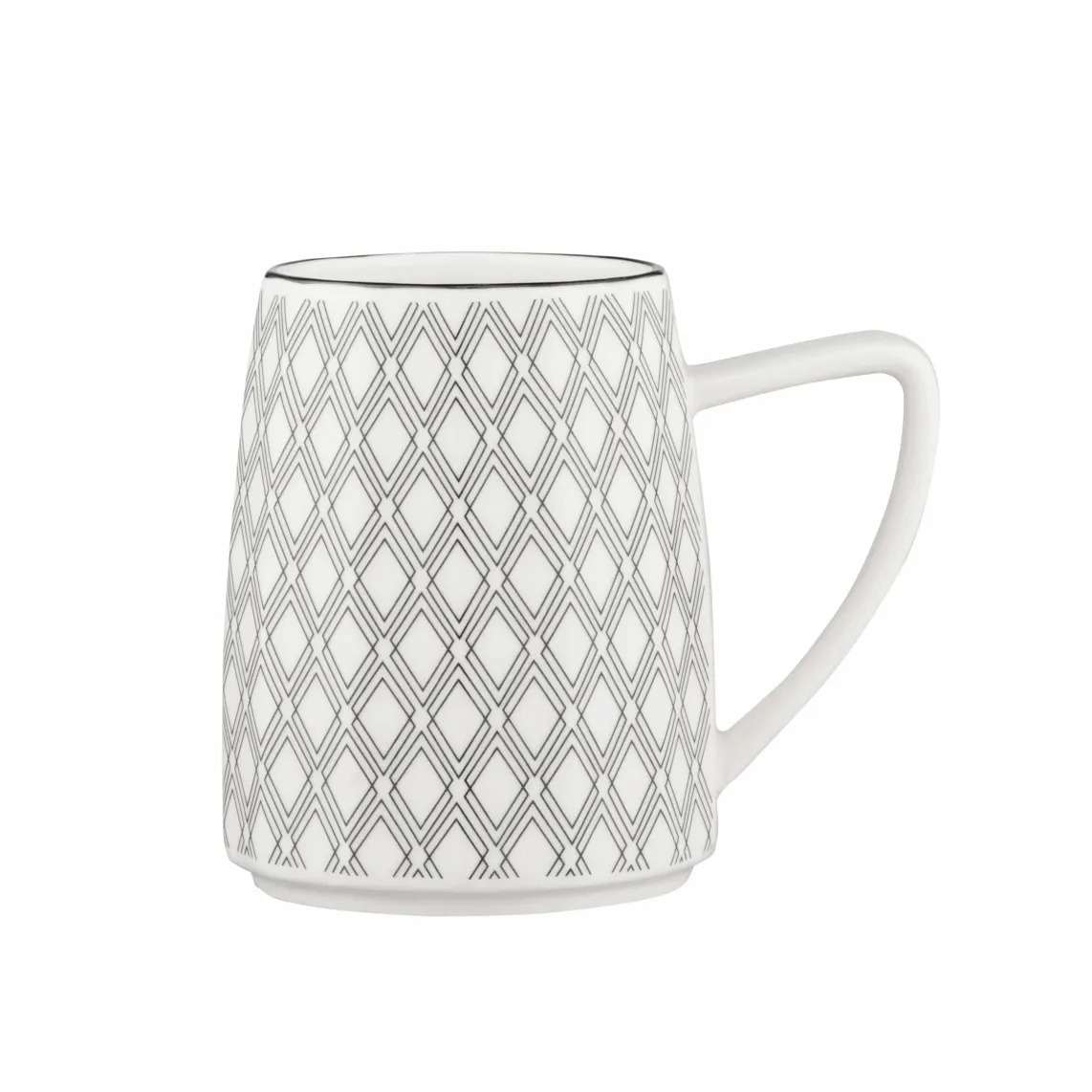 კათხა Mug ARDESTO Lamberto, 360ml, porcelain, white-gray