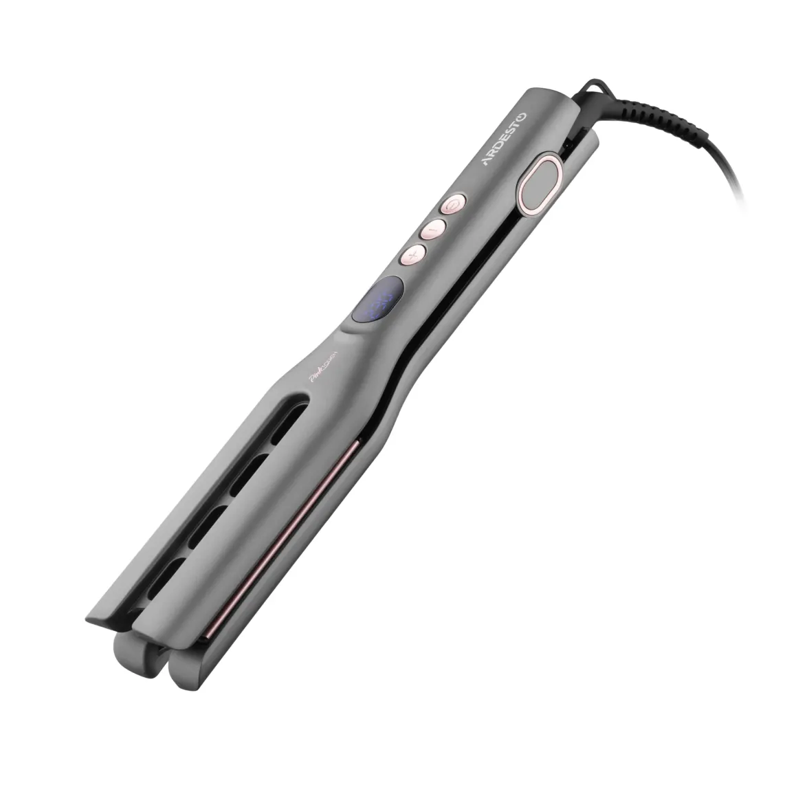 ARDESTO Hair straightener Pink Touch, 68W, 150-230C, ceramics, gray+pink
