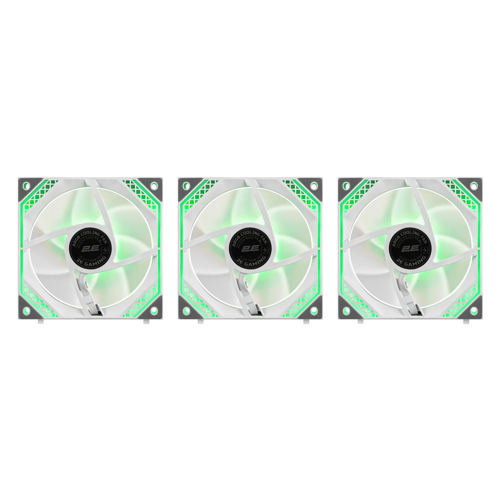 ქეისის ვენტილატორი 2E GAMING Case Fan Air Cool Magic Mirror ACF120MW-ARGB, 3x120mm, 2000rpm, 4pin PWM +5VARGB, 20.5dBa, white