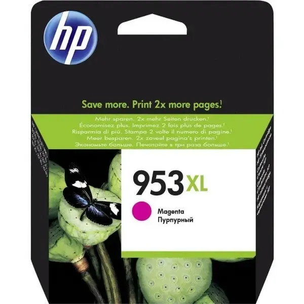 HP 953XL High Yield Magenta Original Ink Cartridge, F6U17AE
