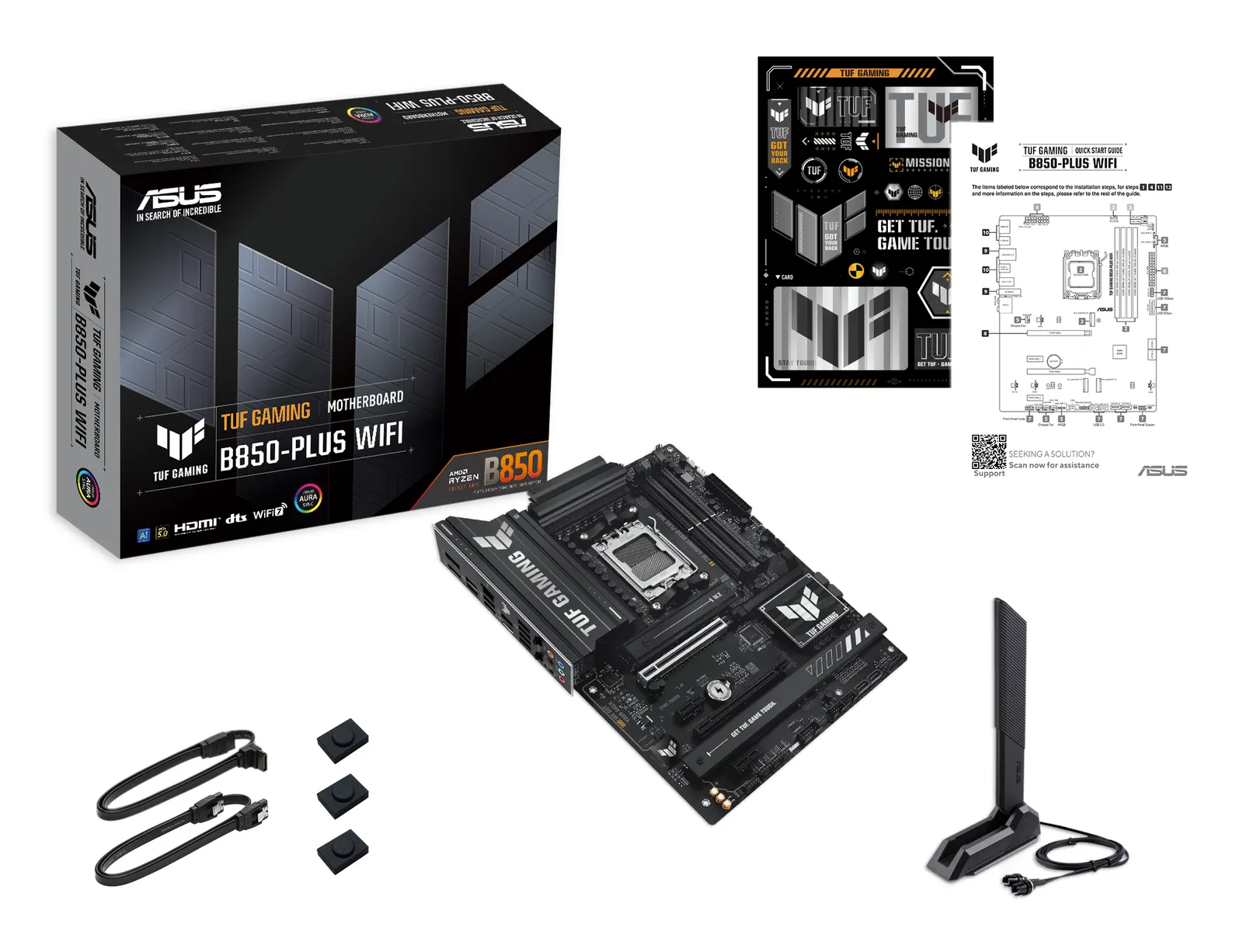 დედაპლატა ASUS Motherboard TUF GAMING B850-PLUS WIFI sAM5 B850 4xDDR5 M.2 HDMI DP WiFi BT ATX