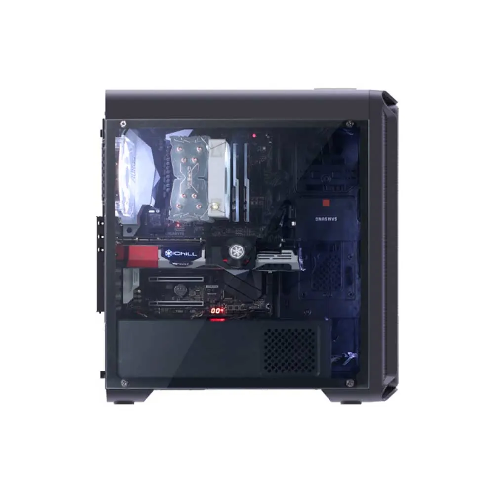 Zalman Computer case I3, MidT, 2xUSB2.0,1xUSB3.0, 4x120mm White LED, acrylic (side panel), without PSU, black