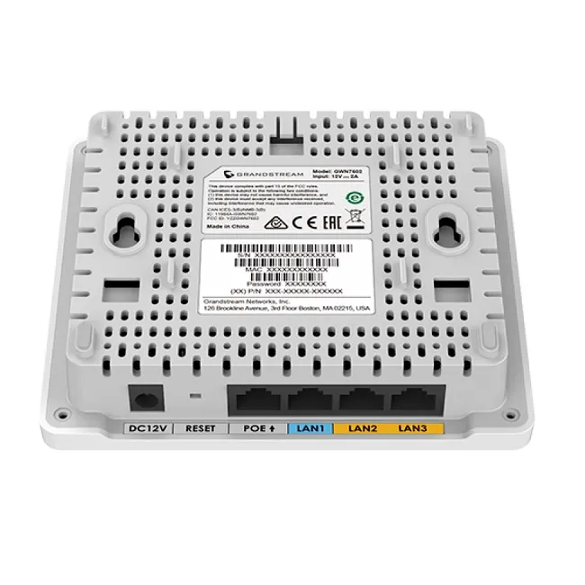 Wi-Fi დაშვების წერტილი Grandstream GWN7604, Indoor AX3000 Wi-Fi 6 Access Point, 2x2:2 2.4G, 3x3:2 5G, 1x GbE PoE, 2x GbE with PSE, 1x GbE, up to 100m coverage