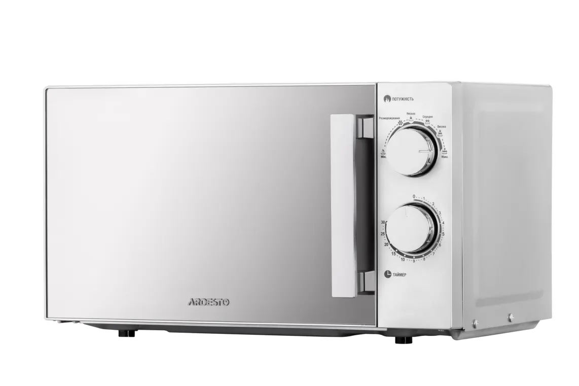მიკროტალღური ღუმელი ARDESTO Microwave oven, 20L, mechanical control, 800W, handle opening, silver